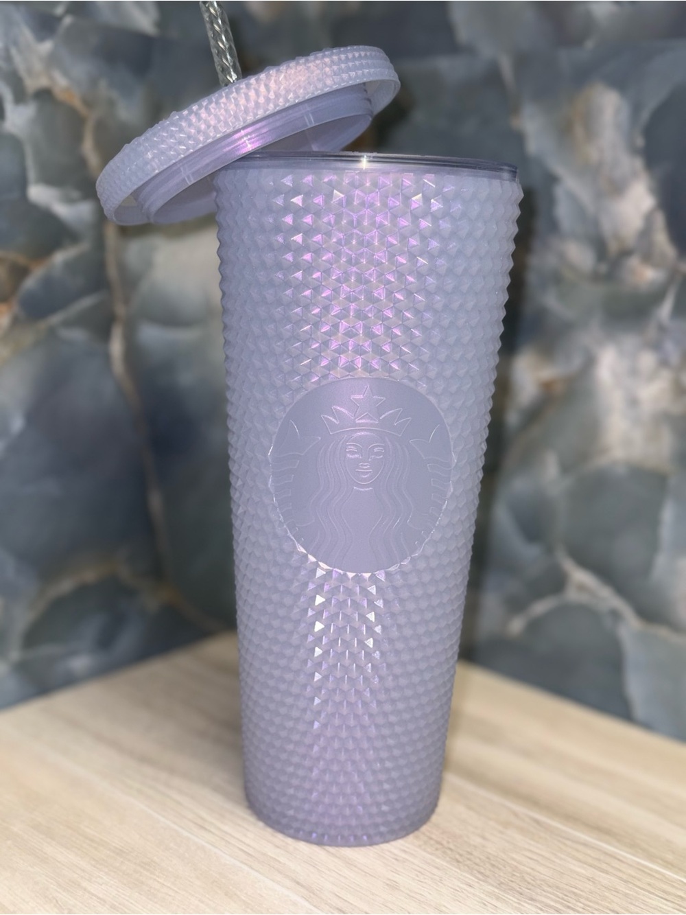 Starbucks Iridescent Lavender Studded Tumbler with Straw